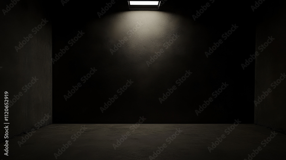Dark Empty Room with Light Source Above Dark Empty Room with Light Source Above