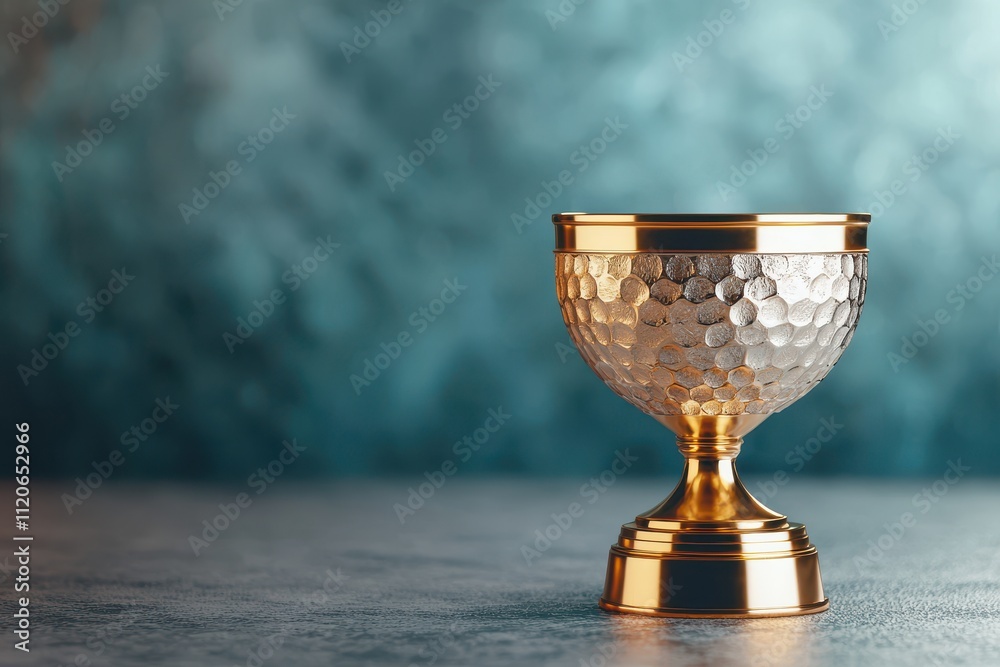 Golden Trophy on Elegant Background with Spotlight Golden Trophy on Elegant Background with Spotlight