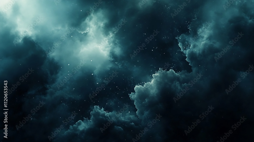 Dramatic Dark Storm Clouds with Atmospheric Perspective : Generative AI Dramatic Dark Storm Clouds with Atmospheric Perspective : Generative AI