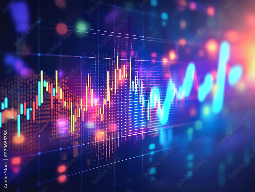 Stock market graph with wave background Stock market graph with wave background