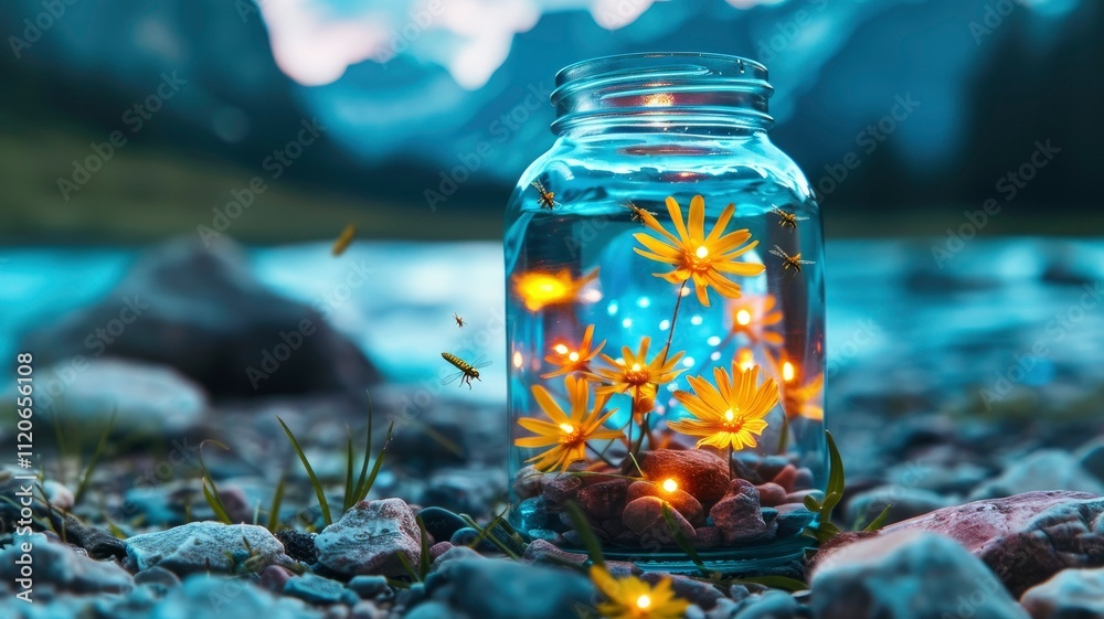 Enchanting Firefly Jar Magical Summer Night by the Lake Enchanting Firefly Jar Magical Summer Night by the Lake