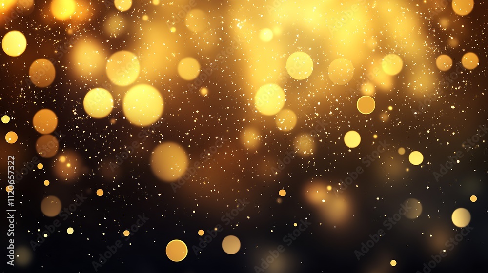 Warm Golden Bokeh Lights on Dark Background for Festive and Holiday Designs : Generative AI Warm Golden Bokeh Lights on Dark Background for Festive and Holiday Designs : Generative AI