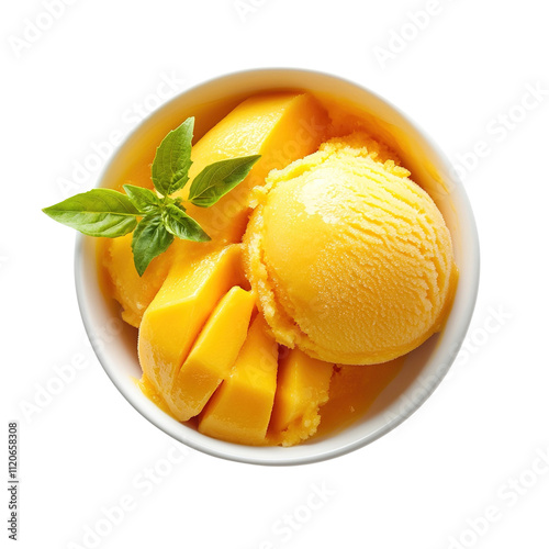 Mango Sorbet with Fresh Mango and Mint
