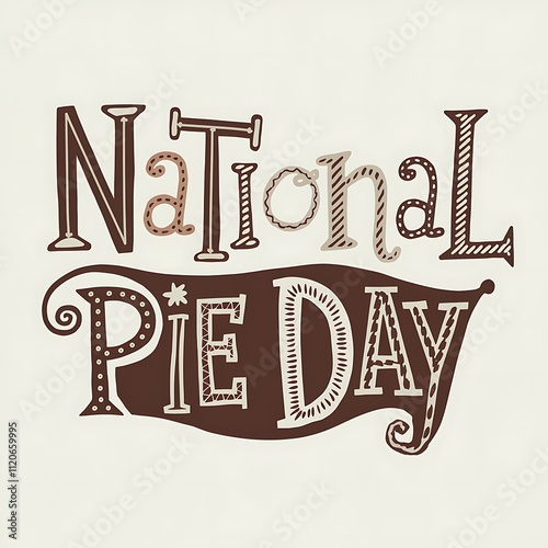 National Pie Day festive lettering design photo