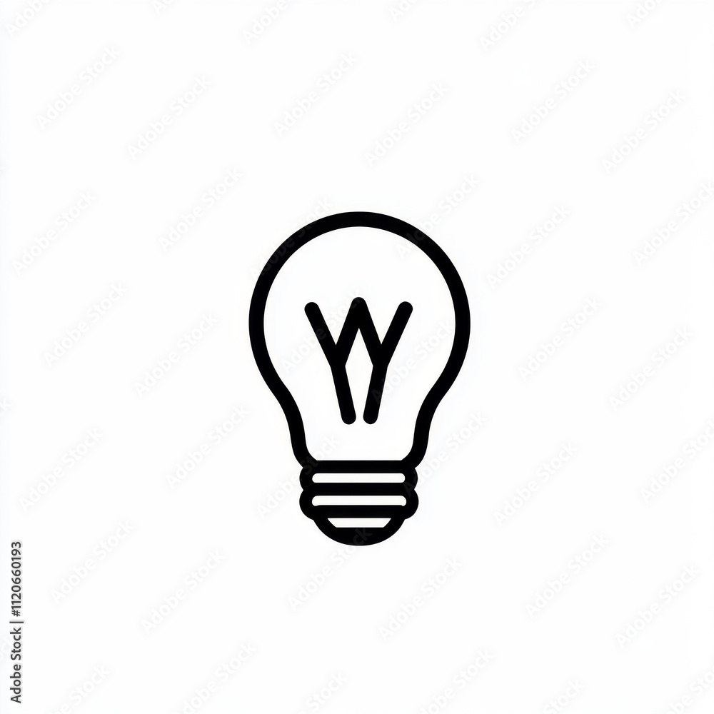 Flashing Light Bulb Icon in Minimal Style Flashing Light Bulb Icon in Minimal Style