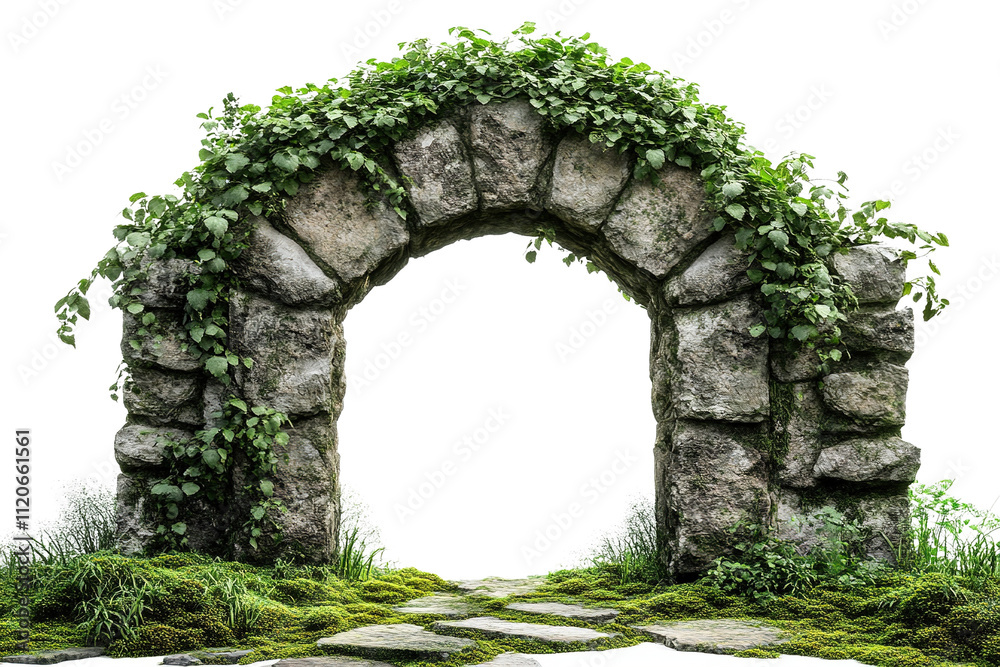 Obraz premium Stone Archway with Vines and Moss