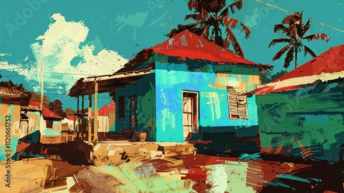 Garifuna Settlement Cultural Resilience Illustration with Dynamic Conceptual Metaphors photo