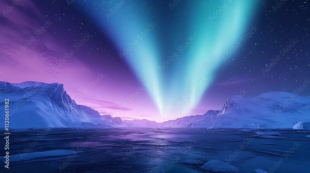 Vivid Aurora Borealis Cascades Over Frozen Landscape Creating a Captivating Spectacle in the Arctic Wilderness : Generative AI Vivid Aurora Borealis Cascades Over Frozen Landscape Creating a Captivating Spectacle in the Arctic Wilderness : Generative AI