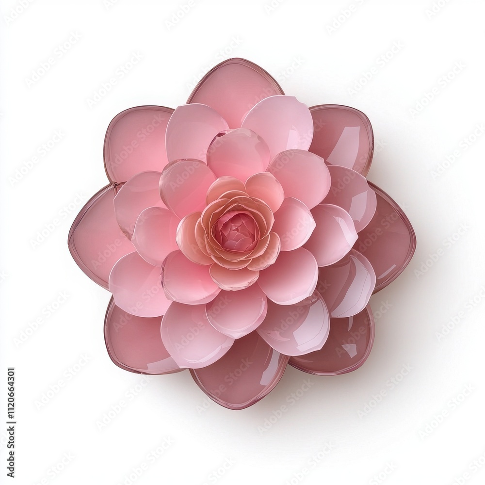 Fototapeta premium Beautiful pink flower on a white isolated background.