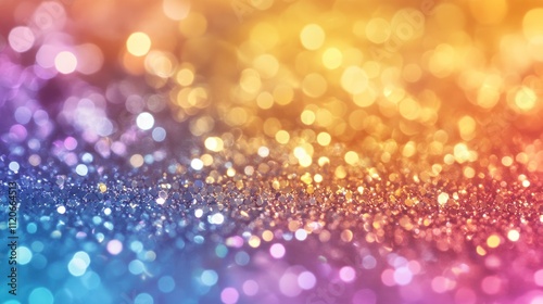 A background of multicolored glitter with bokeh lights