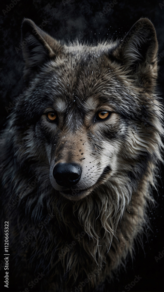 Intense Wild Wolf in a Moody Abstract Landscape Captured with Professional Photography Showcasing Raw Power and Bold Visual Composition Intense Wild Wolf in a Moody Abstract Landscape Captured with Professional Photography Showcasing Raw Power and Bold Visual Composition
