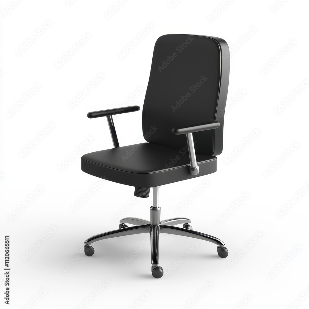 Black 3D Computer Chair Icon for Office Use Black 3D Computer Chair Icon for Office Use
