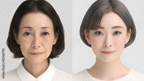 Before & After Anti-aging Skincare, Wrinkle Reduction, Facial Rejuvenation