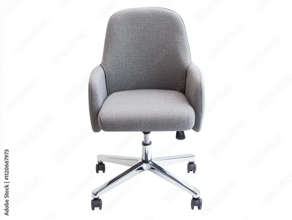Minimalist Grey Office Chair on White Background Minimalist Grey Office Chair on White Background