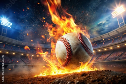 A thrilling baseball showdown under the night sky, filled with fiery intensity, passion, and the electrifying atmosphere of the game igniting on the field.