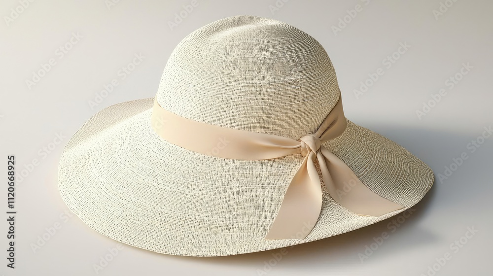 A stylish wide-brimmed sun hat with a soft ribbon, perfect for sunny days outdoors. A stylish wide-brimmed sun hat with a soft ribbon, perfect for sunny days outdoors.