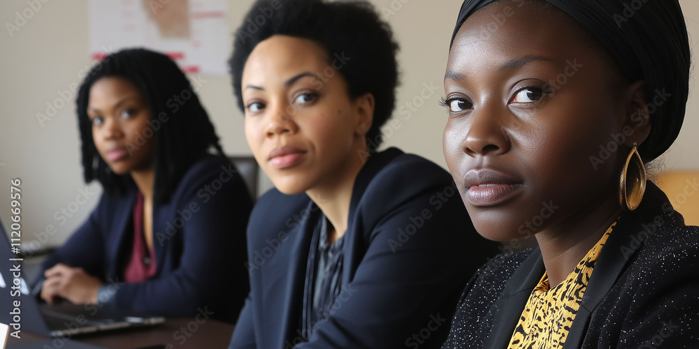 Three African American women in a business meeting Three African American women in a business meeting