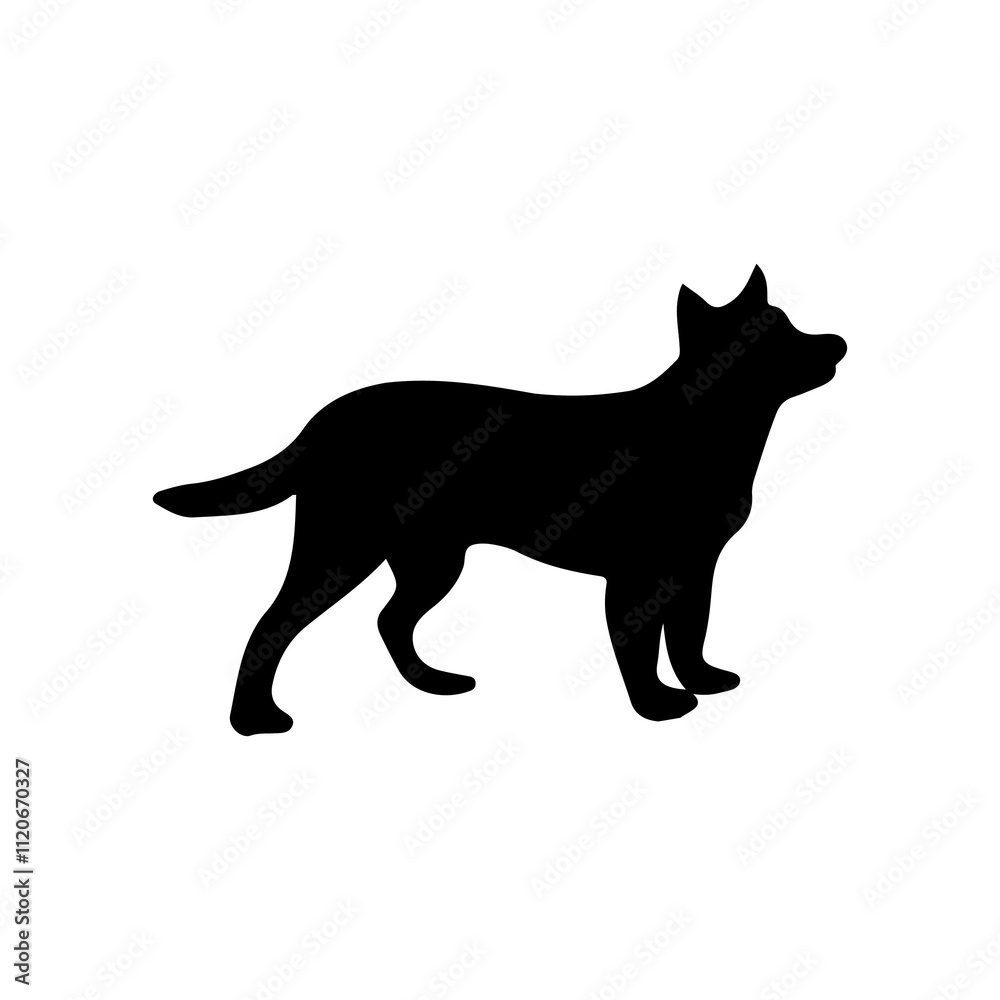 Obraz premium Dog clip art design on plain white transparent isolated background for card, shirt, hoodie, sweatshirt, apparel, card, tag, mug, icon, poster or badge