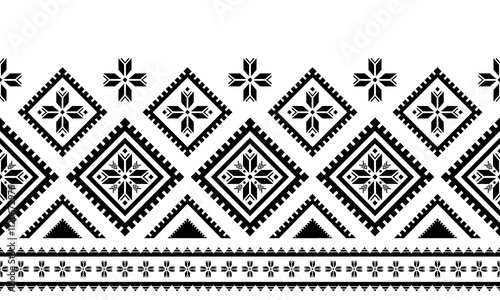 Wallpaper Mural Southwest Aztec geometric Native American Mexican Navajo tribal ethnic boho indian texture ornament seamless pattern fabric black and white design vector for woven textile printing blanket rug carpet  Torontodigital.ca