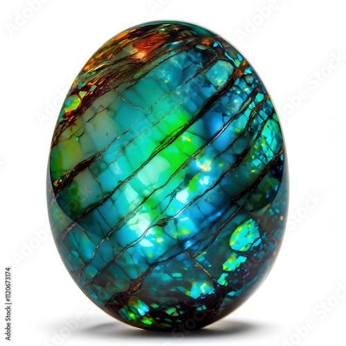 Natural polished green opal gemstone