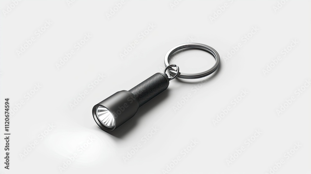 A small black flashlight keychain designed for portability and convenience. A small black flashlight keychain designed for portability and convenience.