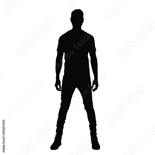Silhouette of a standing man's pose