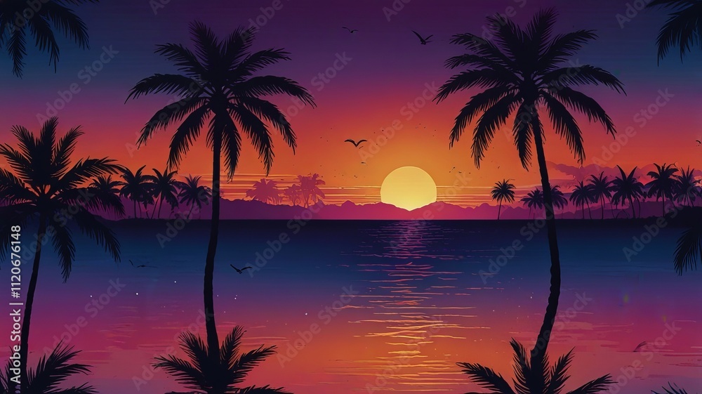 Fototapeta premium Lightning Highlights a Tropical Wonderland