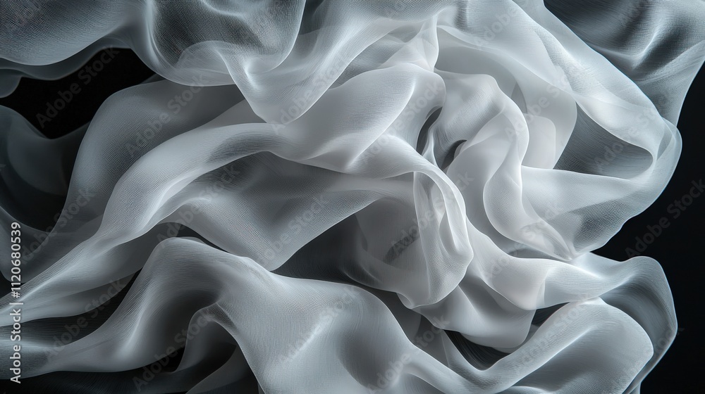 Abstract smoke trails, soft whirls of translucent gray and white Abstract smoke trails, soft whirls of translucent gray and white