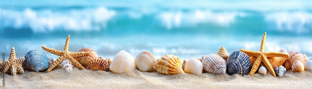 Exploring shells and starfish on sandy beach coastal environment nature photography vibrant viewpoint summer vibes Exploring shells and starfish on sandy beach coastal environment nature photography vibrant viewpoint summer vibes