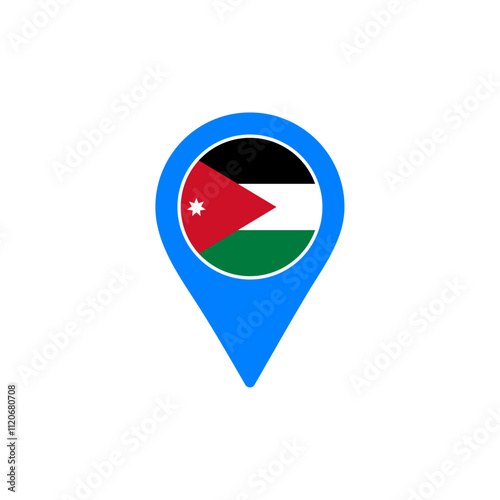 Free Download Jordan location pin vector with national flag design illustration	 - GFXLoad