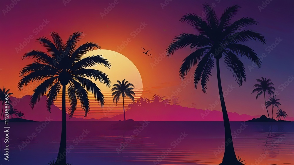 Obraz premium Lightning Highlights a Tropical Wonderland 