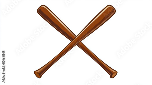 Simple Crossed Baseball Bats Graphic Design