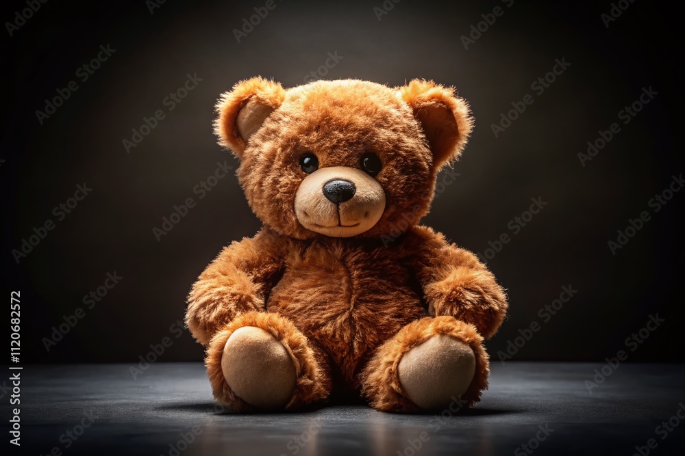 Charming brown teddy bear against a black backdrop, perfect for gifts and decor. Ideal for birthdays, Christmas, and baby showers; showcasing delightful candid photography. Charming brown teddy bear against a black backdrop, perfect for gifts and decor. Ideal for birthdays, Christmas, and baby showers; showcasing delightful candid photography.