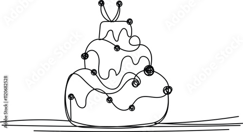coloring page of a cake