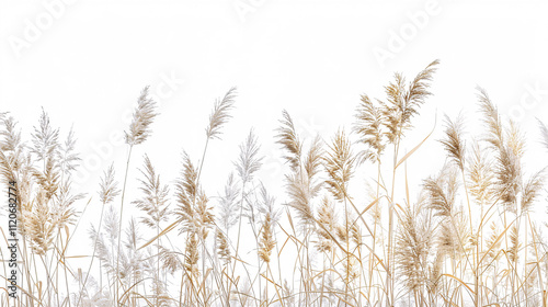Natural Canadian Reedgrass: On white background, 3D rendering. photo