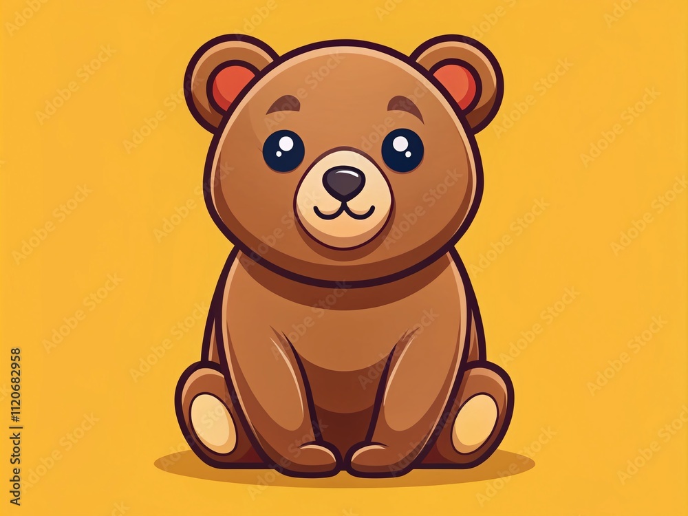 Charming flat-style grizzly bear logo ideal for branding and merchandise, perfect for children's products. A delightful, playful bear design, perfect for creative projects. Charming flat-style grizzly bear logo ideal for branding and merchandise, perfect for children's products. A delightful, playful bear design, perfect for creative projects.