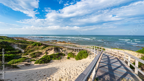 Fototapeta Naklejka Na Ścianę i Meble -  Boardwalk at Winterstrand Beach, Port Elizabeth, South Africa