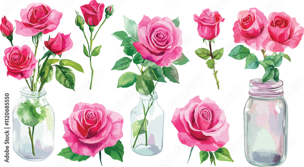 Naklejka premium bouquet of pink roses