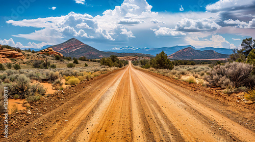 Open dirt road in Escalante, Utah, during a summer road trip.