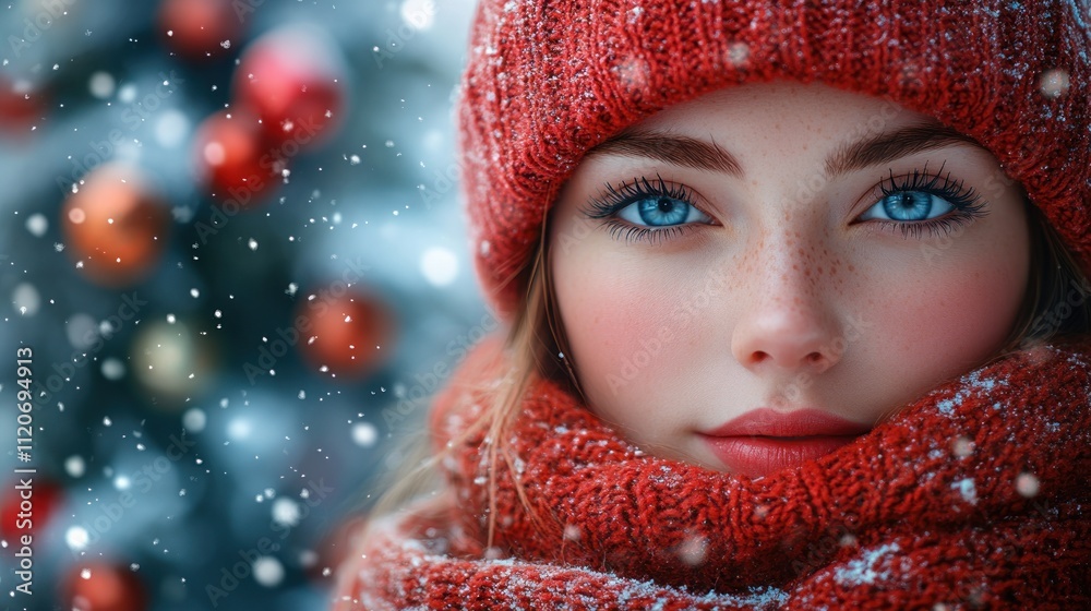 portrait of a woman in winter portrait of a woman in winter