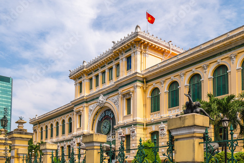 Saigon Central Post Office in the downtown Ho Chi Minh City, Vietnam. photo