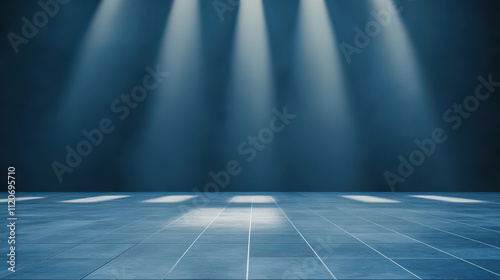 Spotlight on Blue Background