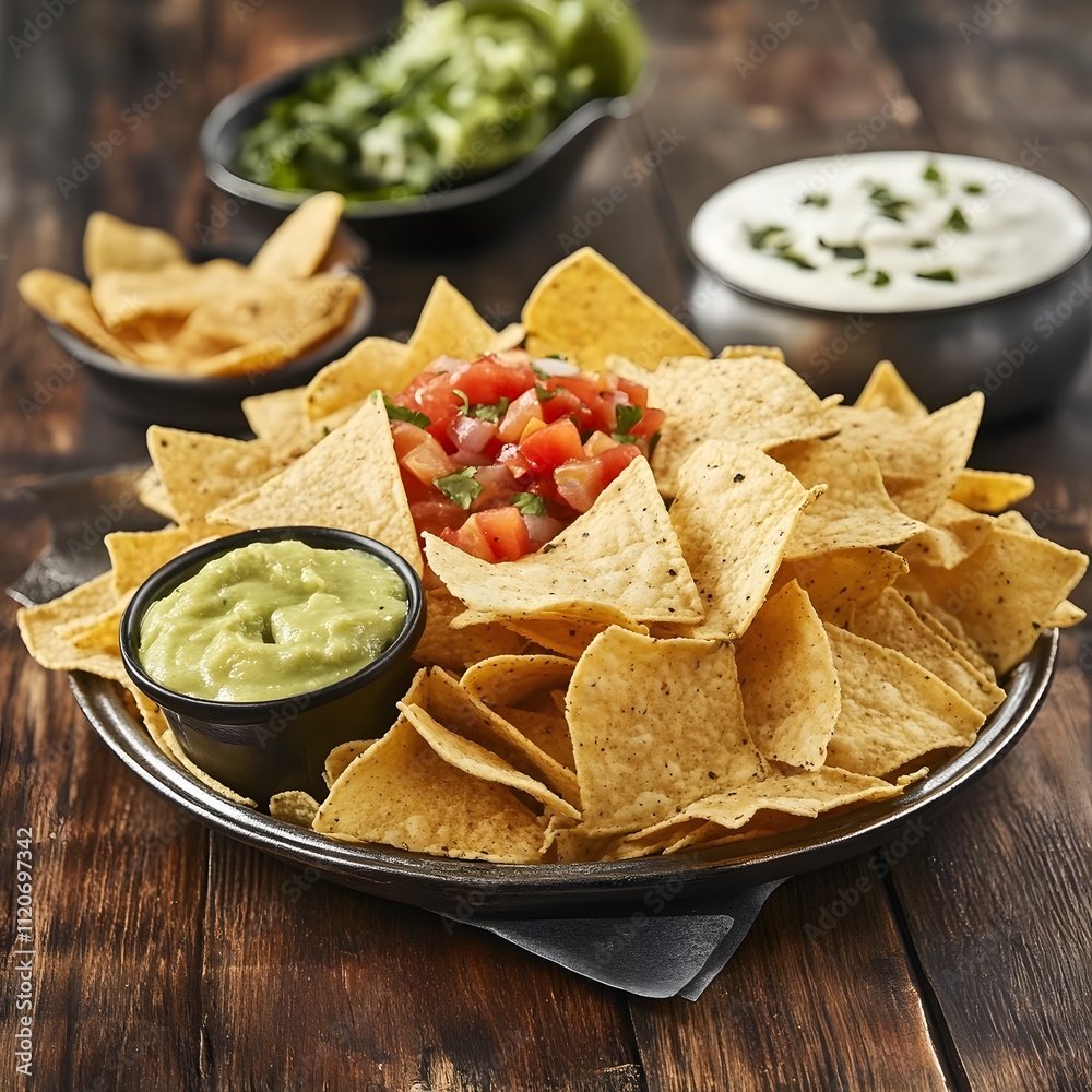 Tortilla chips party snack crunchy unhealthy food meal
