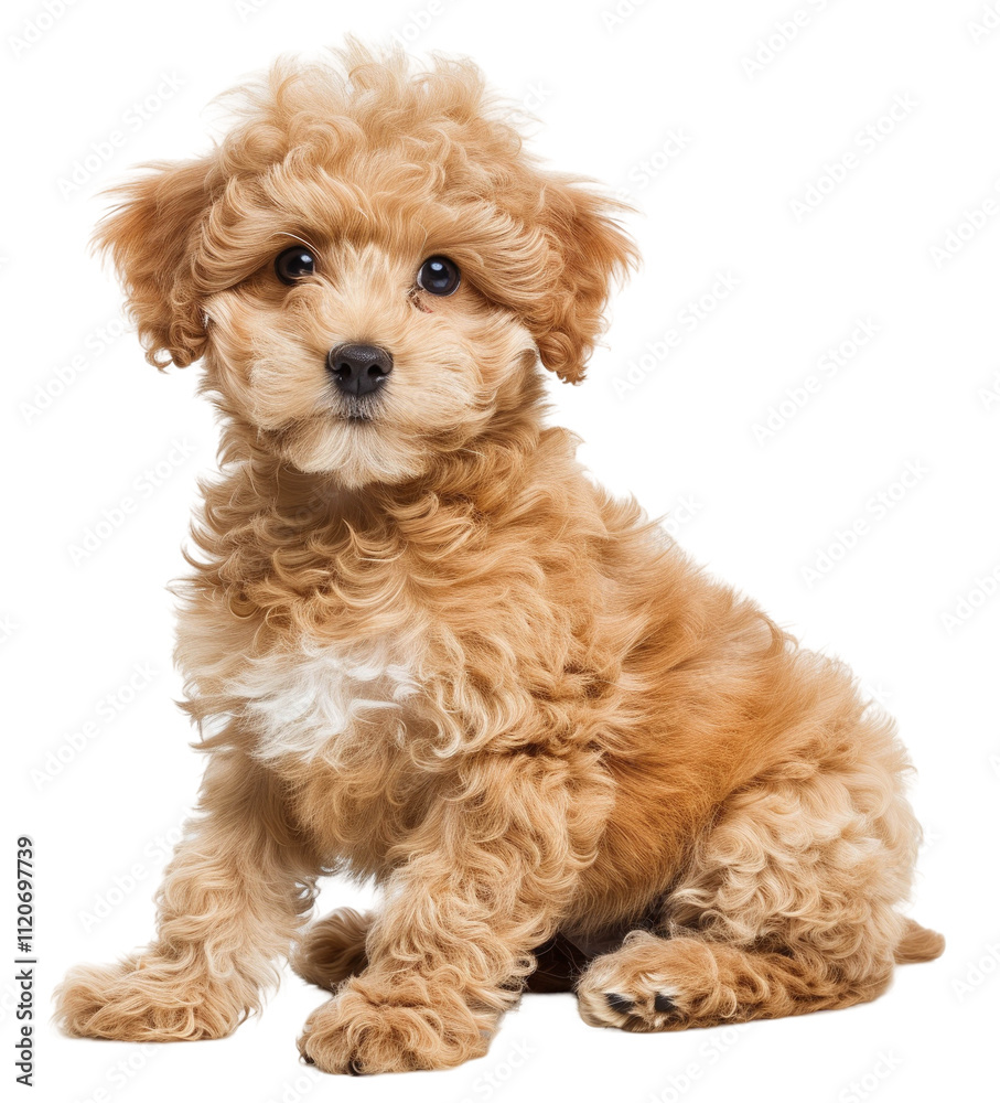 Cute little dog isolated on white background png transparent clipart.