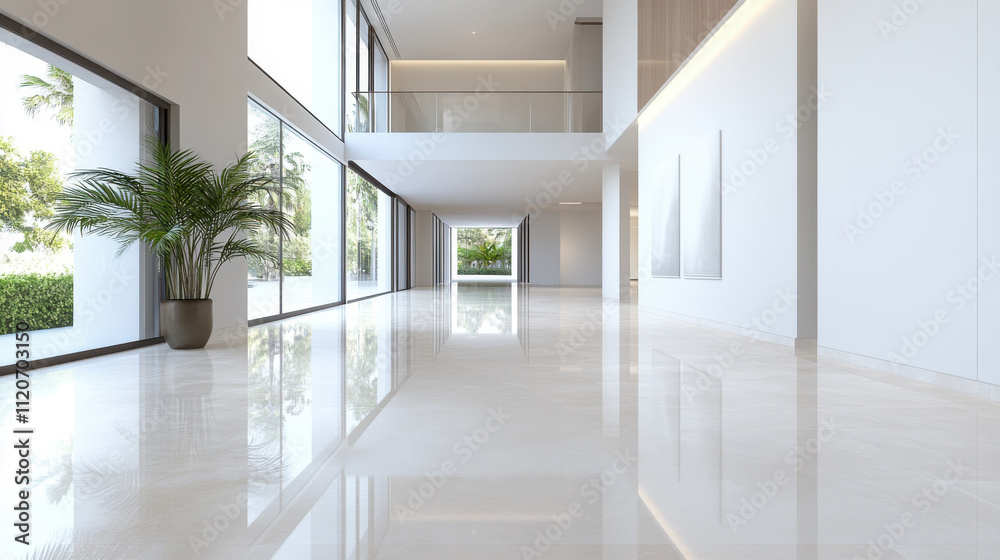 Fototapeta premium Modern Luxury Lobby with Marble Flooring