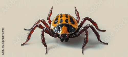 Detailed Macro Illustration of a Tick Highlighting Parasitic Infection Risks and Lyme Disease Symptoms photo