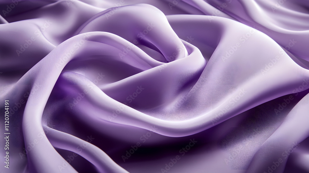 Obraz premium Luxurious lavender silk fabric draped in soft folds. Elegant texture and rich color ideal for fashion, beauty, or design backgrounds.