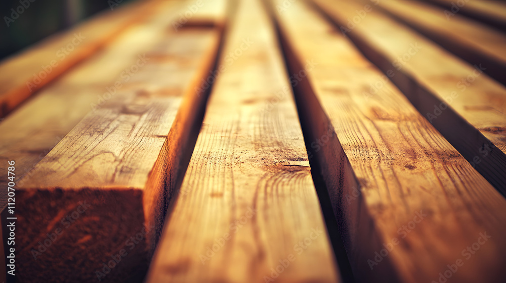 Close-up view of neatly stacked, sunlit lumber. Warm golden tones highlight the wood grain and texture, suggesting strength and natural beauty. Ideal for construction, carpentry, or rustic designs. Close-up view of neatly stacked, sunlit lumber. Warm golden tones highlight the wood grain and texture, suggesting strength and natural beauty. Ideal for construction, carpentry, or rustic designs.