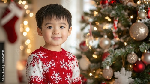 Adorable Toddler in Christmas Sweater