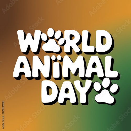 World Animal Day celebration paw prints design photo